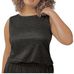 Torrid Black Sleeveless Lace Overlay Top Size 1XL Torrid 1 Stretch Y2K Capsule